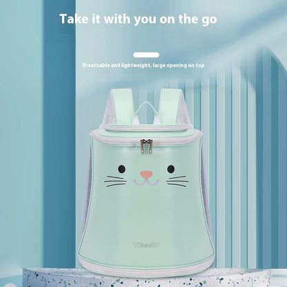 Bolsa plegable de doble hombro para mascotas, portátil, de gran capacidad, para gatos y perros.