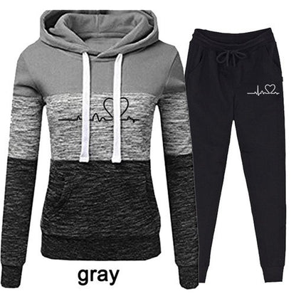 Conjunto deportivo informal de dos piezas para mujer, sudadera con capucha