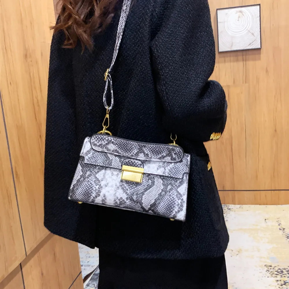 Vivid Charm Snakeskin Bag