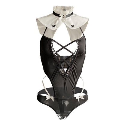 Lencería erótica, uniforme de monja sexy, tentación, pasión, traje de sirvienta.