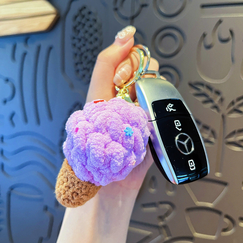 Original Plush Colorful Ice Cream Keychain