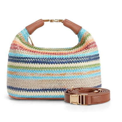 Bolso de hombro informal de paja combinable