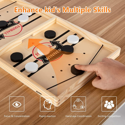Juego de tirachinas rápido, juego de hockey de madera, futbolín, batalla de escritorio, interacción entre padres e hijos, juego de tirachinas ganador, juguetes familiares para adultos y niños.