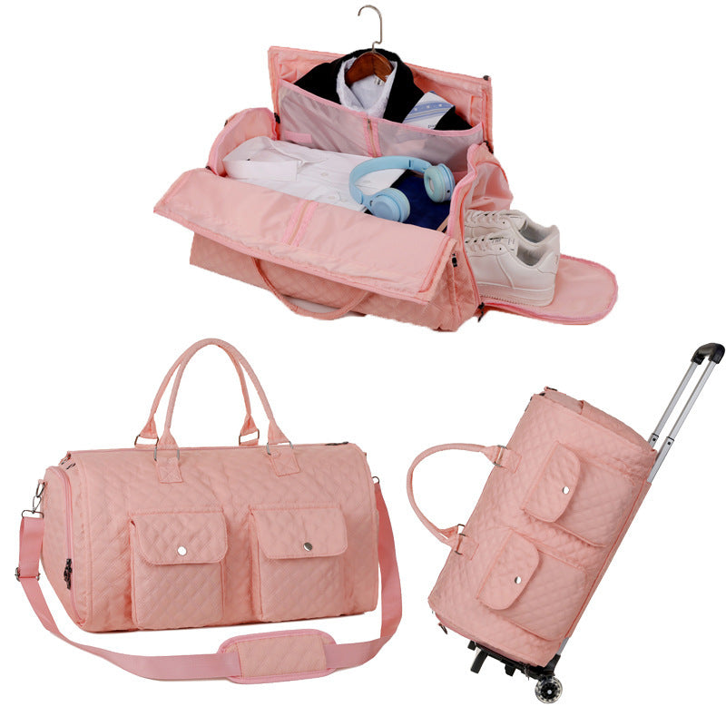 Luggage Bag With Shoe Bag Coat Storage Bag Shoulder Hang Trolley