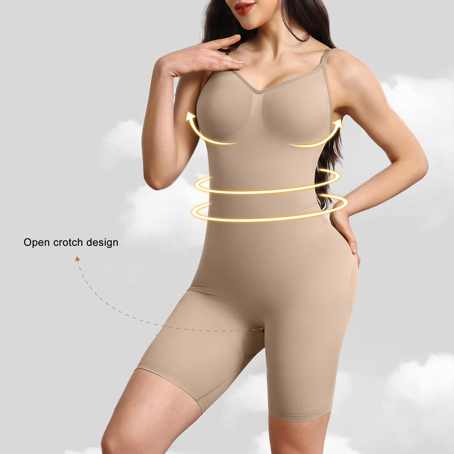 Fajas moldeadoras de culturismo para mujer, ropa interior de una pieza abierta que levanta caderas y adelgaza la cintura.