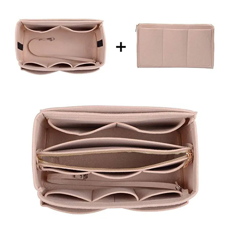 Multi pocket women's makeup bag