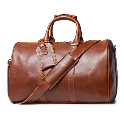 Bolso bandolera de cuero para hombre, bolso de gimnasio de piel de vaca