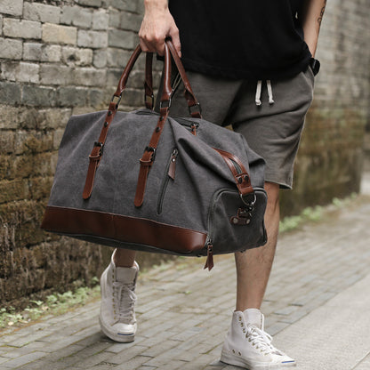 Bolso de lona retro, bolso de viaje, tendencia de moda masculina, gran capacidad, bolso de equipaje de viaje de corta distancia, bolso de hombro para hombre