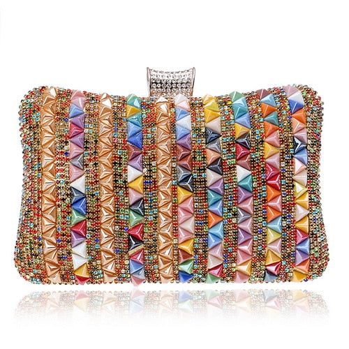 Diamonds Metal Rhinestones Beading Clutch
