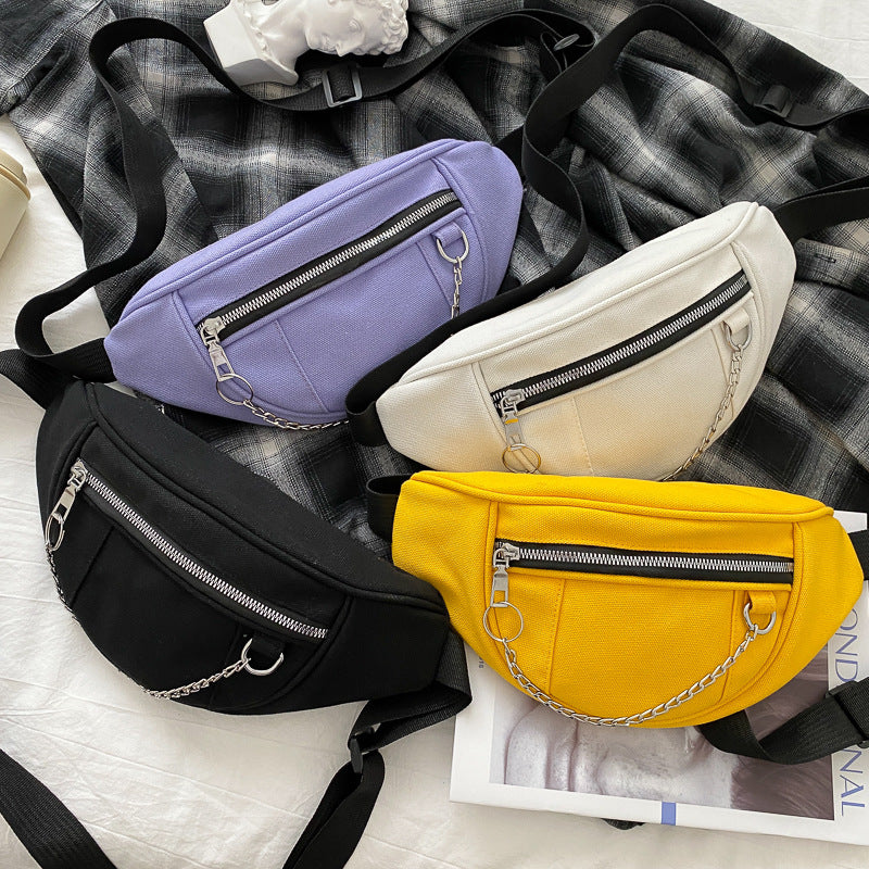 Japanese Dark Style Canvas Chest Bag