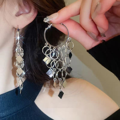 Damen-Ohrringe mit Diamanten und Quasten