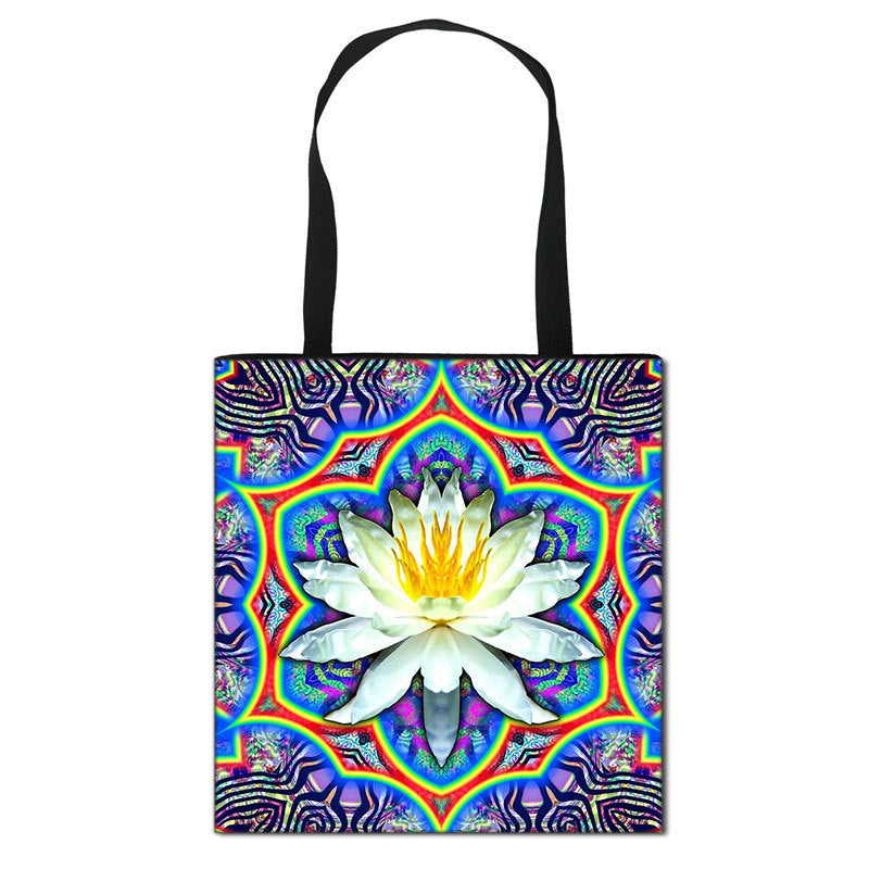 Datura printed women's shoulder bag portable shopping bag