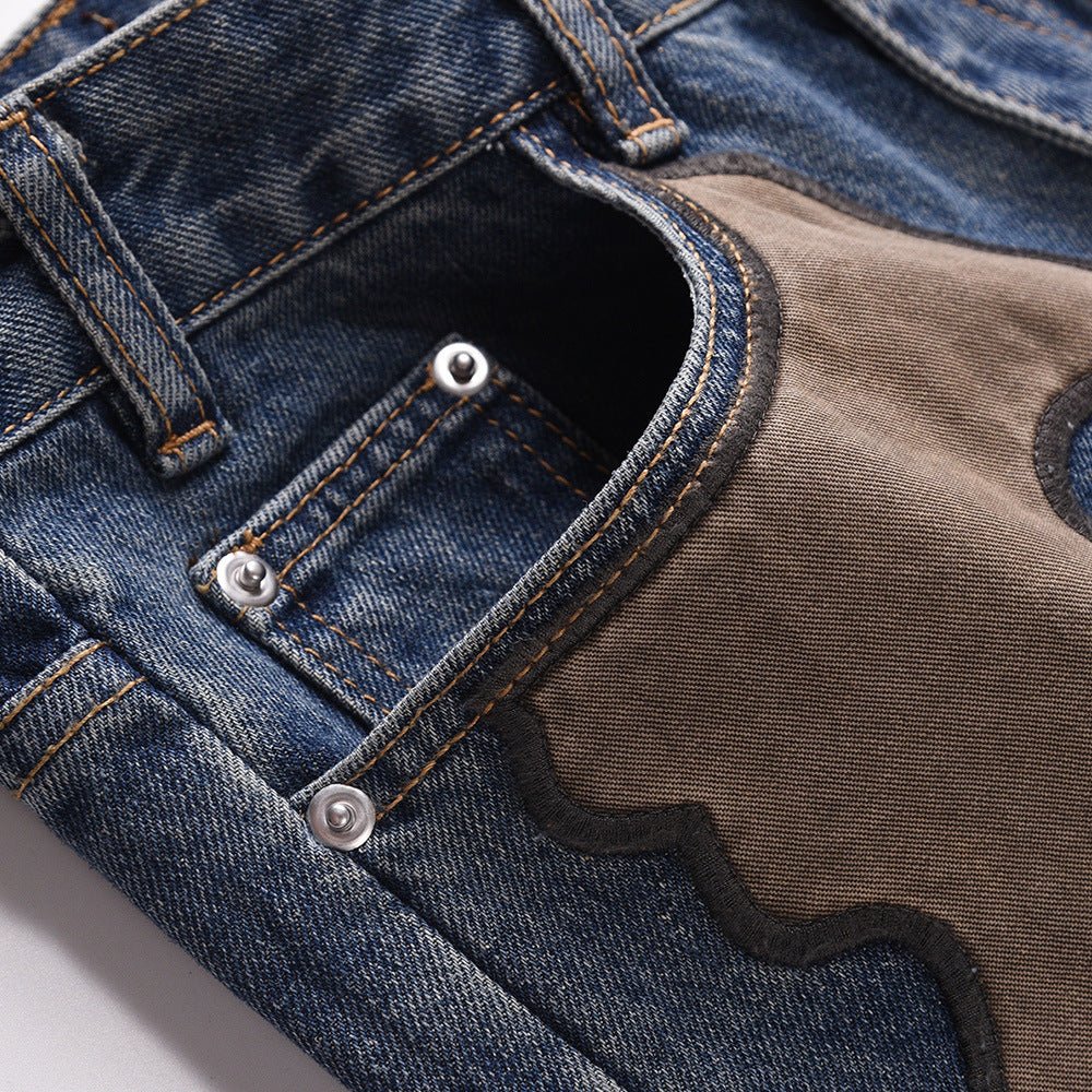 Fashion Horn Denim Pants Men - BAGMODA