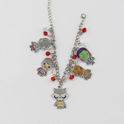 Pulseras con dijes de la película clásica Guardianes de la Galaxia, pulsera y brazalete de superhéroe mapache de Marvel Comics. 