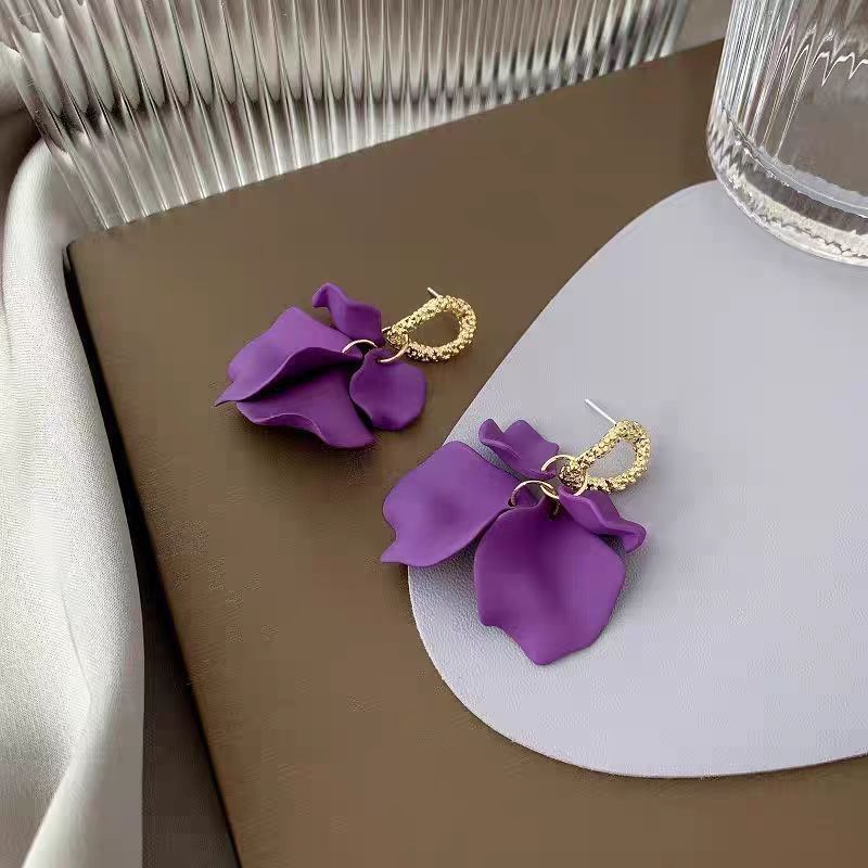 Petal Earrings Niche Design Advanced Cold Wind
