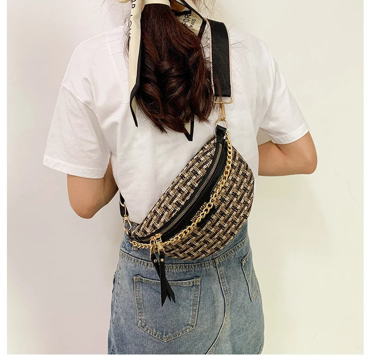 Woven Chest Crossbody Bag