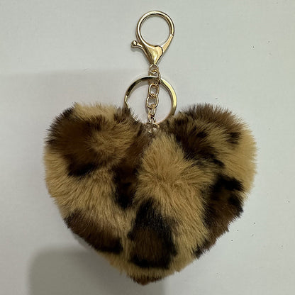 Llavero de corazón de peluche para mujer