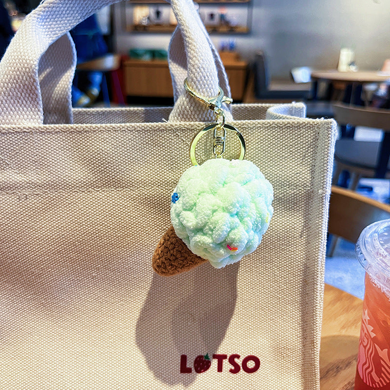 Original Plush Colorful Ice Cream Keychain
