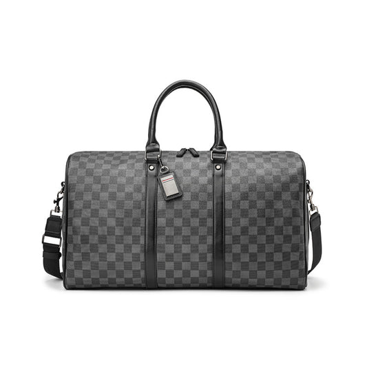 Korean Plaid Travel Duffle Bag