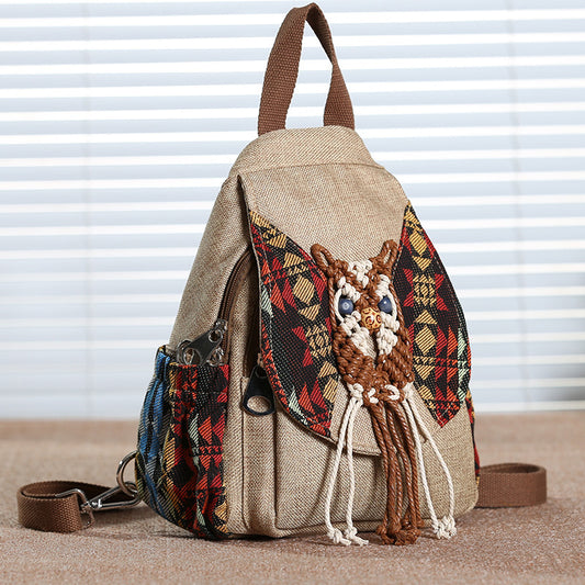 Canvas tassel backpack