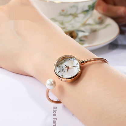 Damen Armbanduhr Muscheloberfläche Perle