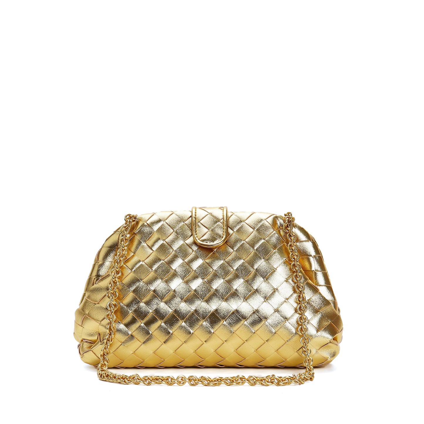 Genuine Leather Woven Shoulder Bag