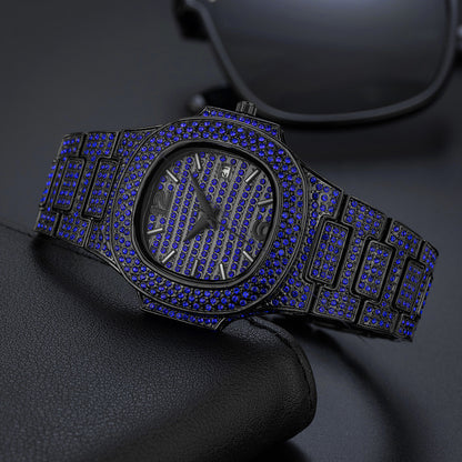 Niche Hip Hop Color Diamond Volldiamant Herrenuhr