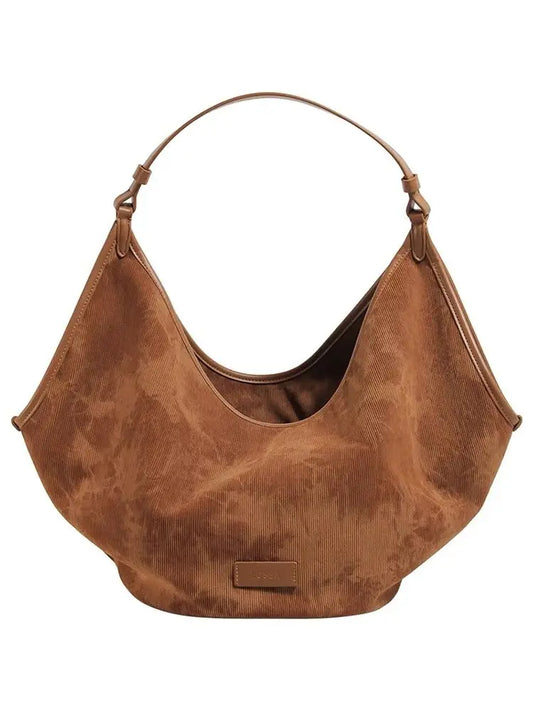 Retro Corduroy Shoulder Tote