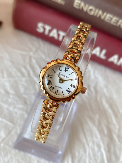 Lässige Retro-Armband-Quarz-Damenuhr