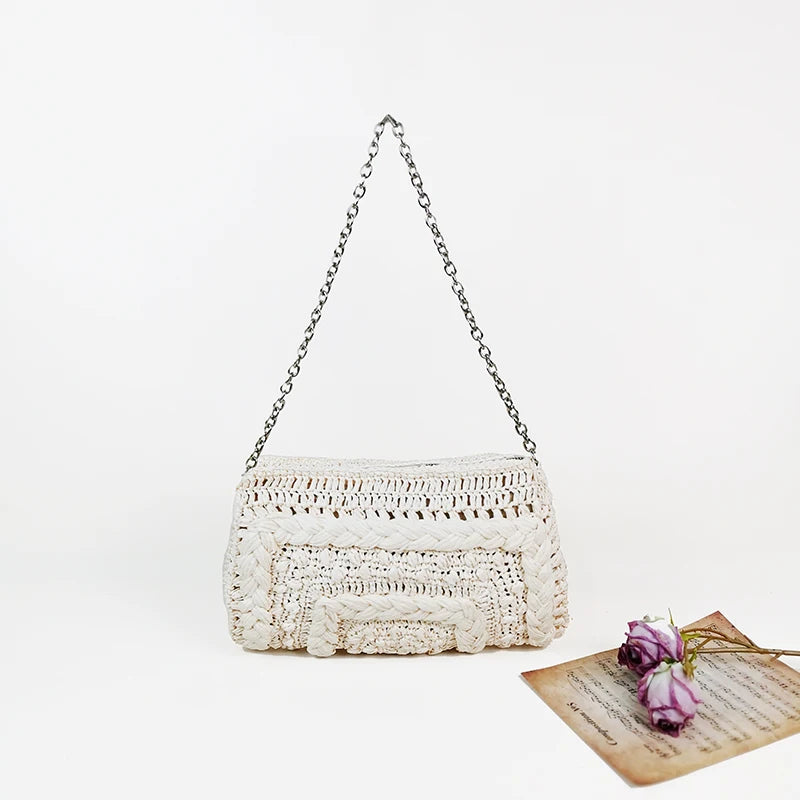 Boho Charm Woven Straw Bag