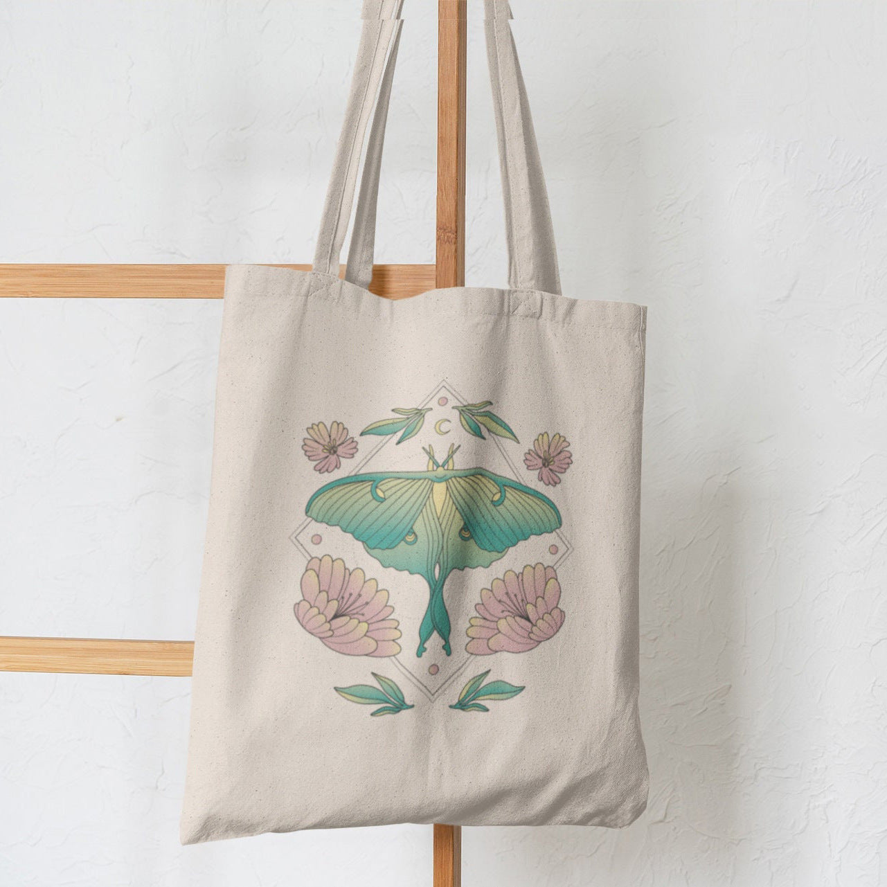 Butterfly Mushroom Printed Canvas Bag Shoulder Bag
