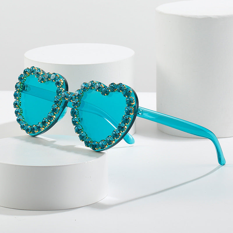 Fashionable All-match Peach Heart Sunglasses For Women