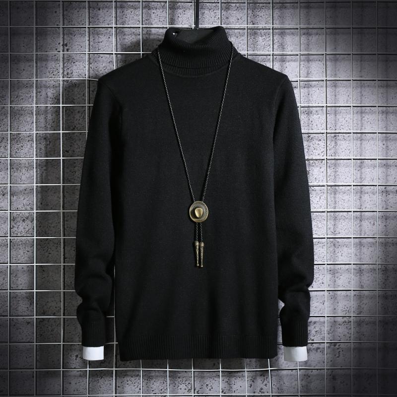 Turtleneck Sweater Men's Simple Solid Color Men's Large Size Pullover