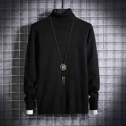 Turtleneck Sweater Men's Simple Solid Color Men's Large Size Pullover