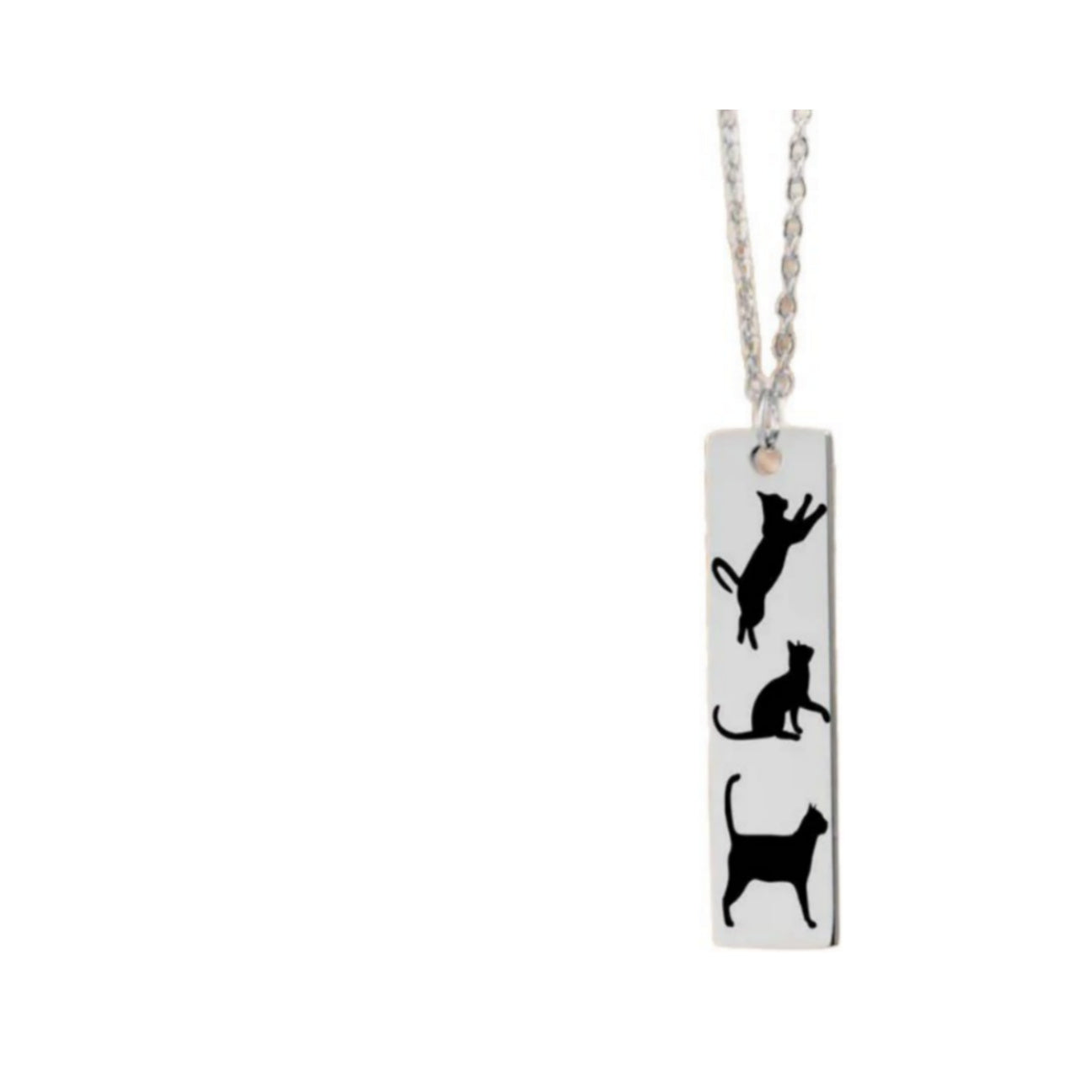 Collar con colgante de gato de dibujos animados creativo para mujer