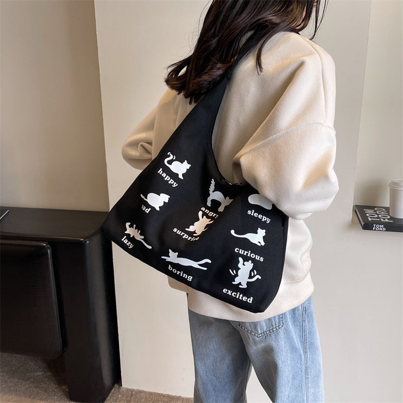 Cat Printed Canvas Bag