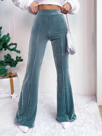 Hohe Taille Lamp Wick Cord Schlaghose Weites Bein Damen