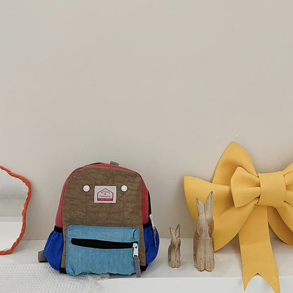 Mochila de lona ligera y sencilla para niños y niñas con protección para la columna vertebral.