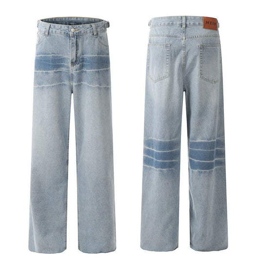 Fashion Gradient Denim Straight - leg Pants Men - BAGMODA