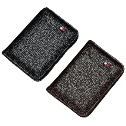Estuche de cuero para tarjetas bancarias de negocios para hombre
