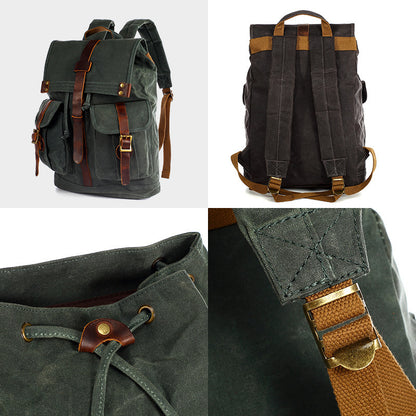Mochila retro de lona para viajes al aire libre y ocio