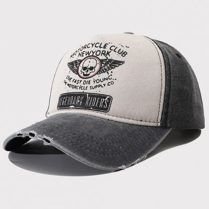 Damen-Baseballkappe aus gewaschenem Denim im Retro-Stil