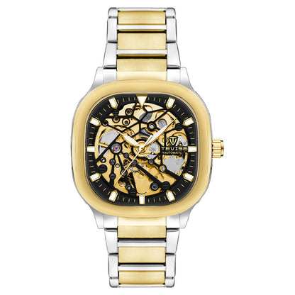 Reloj automático impermeable luminoso cuadrado hueco para hombre