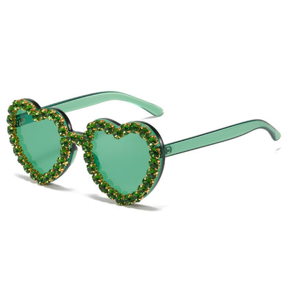 Modische All-Match-Sonnenbrille mit Pfirsichherz für Damen
