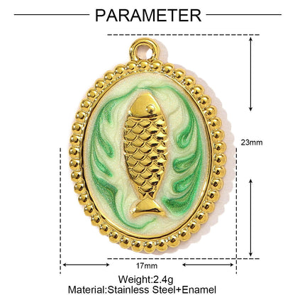 Colgante de acero de titanio con forma de estrella de mar y corazón estilo francés