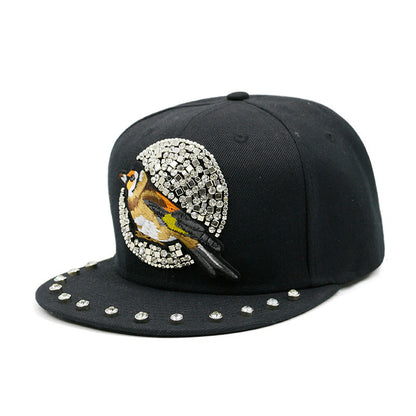Sombrero estilo Harajuku europeo y americano con remaches de calavera cruzada