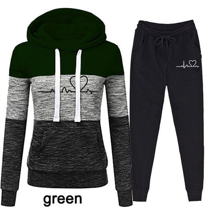 Conjunto deportivo informal de dos piezas para mujer, sudadera con capucha