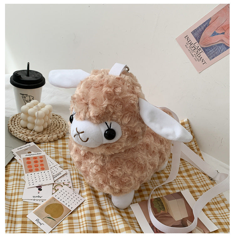 Lamb Wool Plush Bag Cute Women's Crossbody