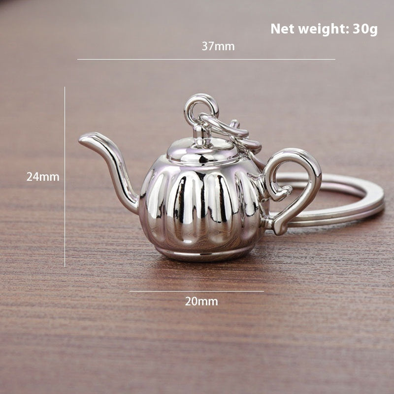 3D Coffee Keychain Metal Car Key Pendant