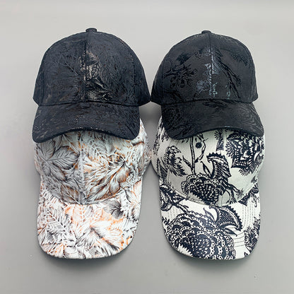 Gorras de béisbol con estampado de cuero puro estilo coreano